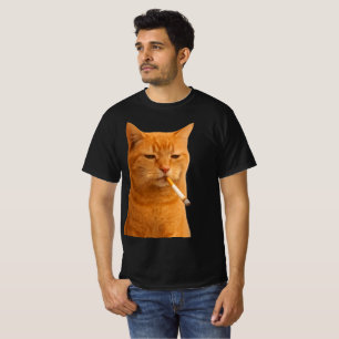 Camiseta Gato Fumando Meme   Gato Divertido Antiguo con Cig