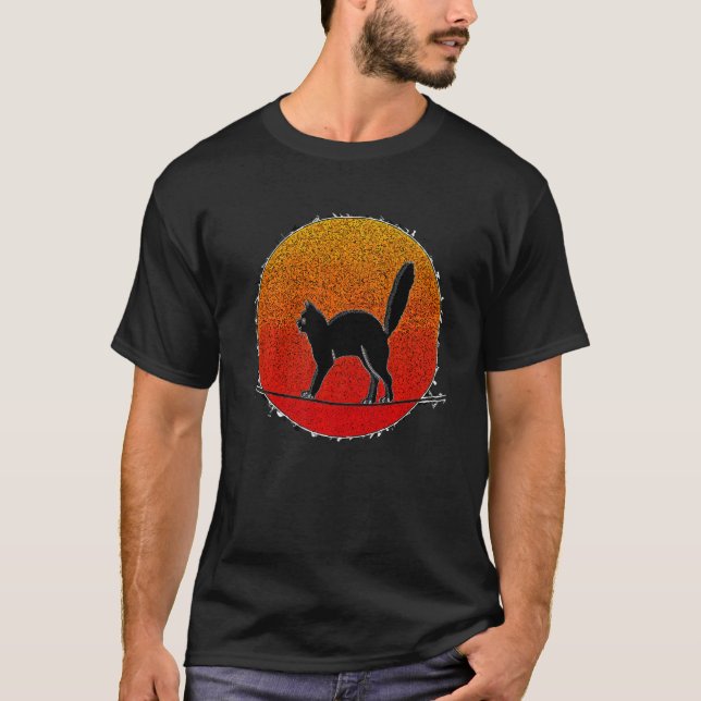 Camiseta Gato Funambular En Equilibrio (Anverso)