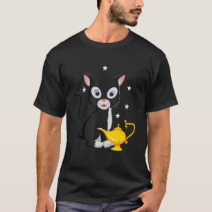 Camiseta Gato Funny Moderno De Mediados Del Siglo Con Lámpa
