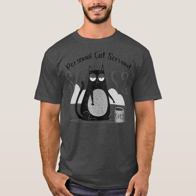 Camiseta Gato Funny Personal Servant Cat Mom (Anverso)