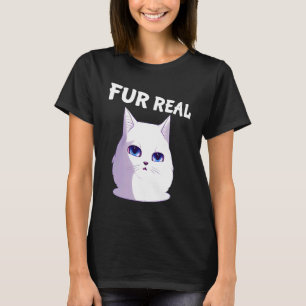 Camiseta Gato Fur Real diciendo juego de palabras ingenioso