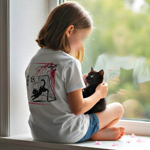 Camiseta Gato Futbolístico de Flor de Cerezo Artística para