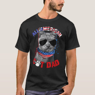 Camiseta Gato Gafas De Sol Bandera De Ee. UU. Padre Gato To