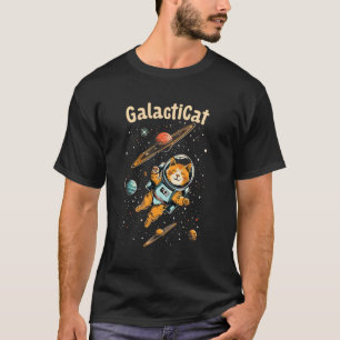 Camiseta Gato Galáctico Gráfico - Gato Astronauta Espacial