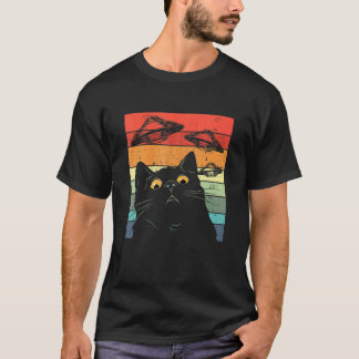 Camiseta Gato Galaxia Ca Nave Espacial Alien Gato OVNI