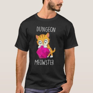 Camiseta Gato Gamer Nerdy Cat D20 Dice Rpg Gamer Dungeon Me