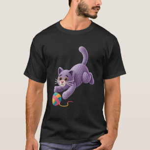 Camiseta Gato Ganchillo Hilo Ganchillo Tejedor de Ganchillo