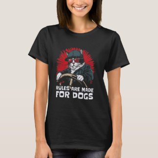 Camiseta Gato Gánster Divertido - Las Reglas Son Hechas par