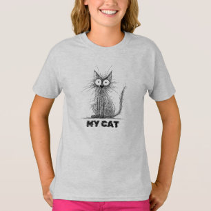 Camiseta Gato Garabato Desaliñado – Capricho Minimalista