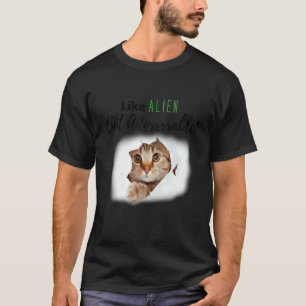Camiseta Gato Gatito Alien Adorable Tela Amor Gatos Gato