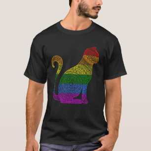 Camiseta Gato Gatito Arcoíris Mandala Flor de Loto Yoga Med