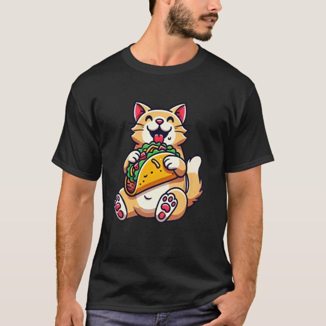 Camiseta Gato Gatito Comiendo Taco (Anverso)