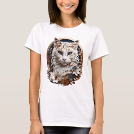 Camiseta gato, gatito con flor