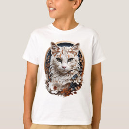 Camiseta gato, gatito con flor