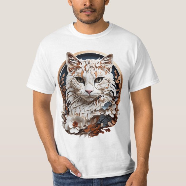 Camiseta gato, gatito con flor (Anverso)