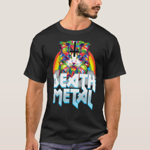 Camiseta Gato Gatito Cute Metal Muerte Arcoíris Al Revés Cr
