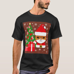 Camiseta Gato gatito de Santa Claus Tema festivo Navideño