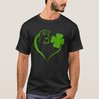 Camiseta Gato Gatito Día de San Patricio Trébol Irlandés Co
