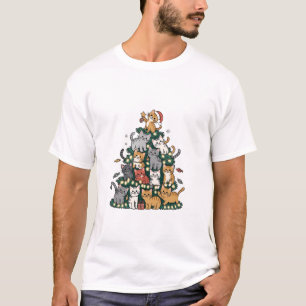 Camiseta Gato gatito divertido árbol de Navidad mascota ama