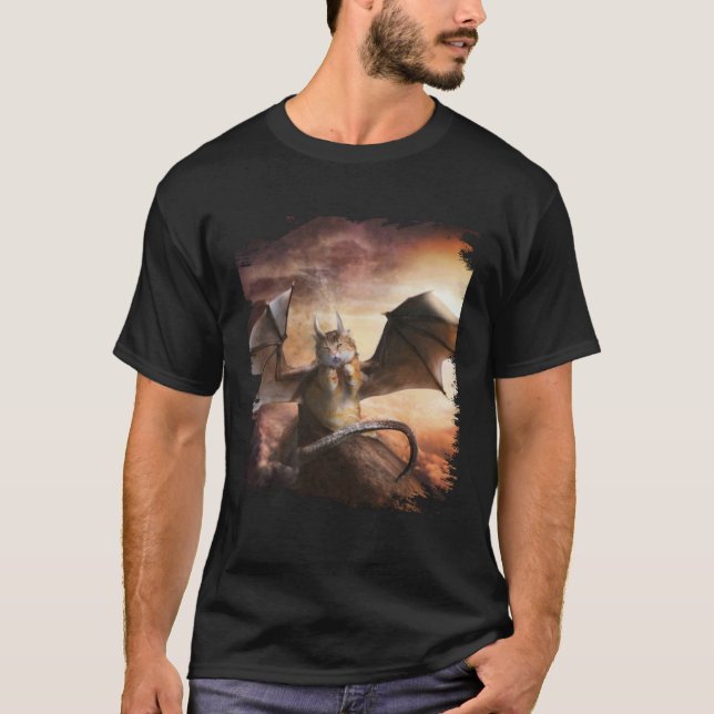 Camiseta Gato gatito dragón malvado (Anverso)