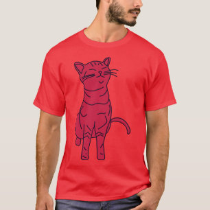 Camiseta Gato gatito en vivo en magenta color del año 2023