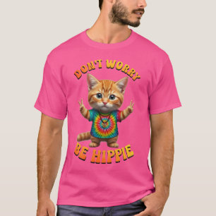 Camiseta Gato gatito felino Hippie Feliz Boho 