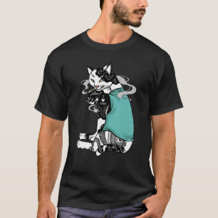 Camiseta Gato Gatito Fumando Tatuaje Amo a Mamá