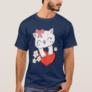Camiseta Gato Gatito Gatito Con Amor A Gatitos De Color Ros