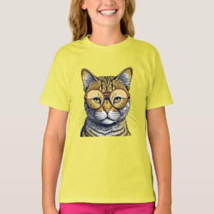 Camiseta Gato gatito genial con gafas