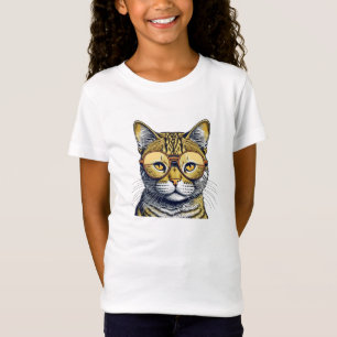 Camiseta Gato gatito genial con gafas
