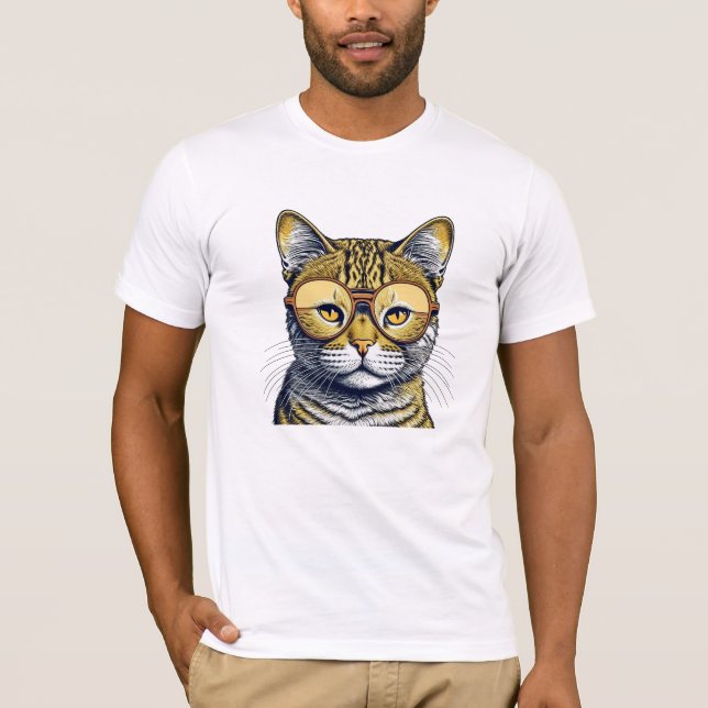 Camiseta Gato Gatito Genial con Gafas (Anverso)