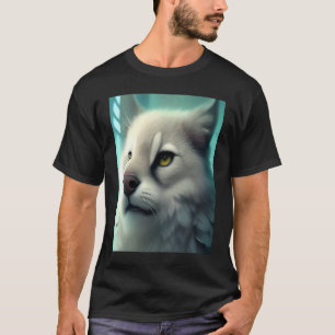 Camiseta Gato gatito león leopardo blanco esponjoso como la
