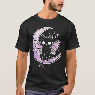 Camiseta Gato gatito mariposa polilla morado rosa alt kawai
