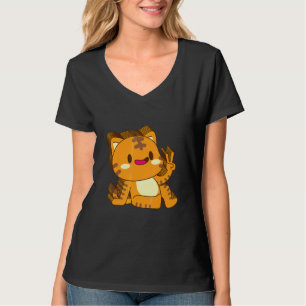 Camiseta Gato Gatito Minino Multicapa Paz Relajado Bonito E