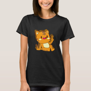 Camiseta Gato Gatito Minino Multicapa Paz Relajado Bonito E