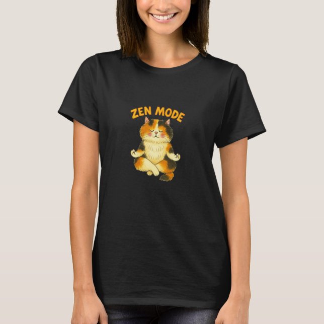 Camiseta Gato gatito modo Zen meditando (Anverso)