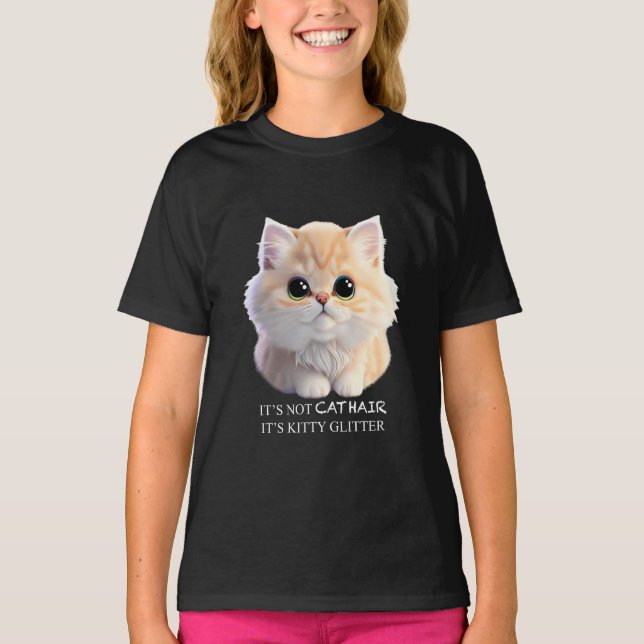 Camiseta Gato gatito naranja y blanco lindo y esponjoso (Anverso)