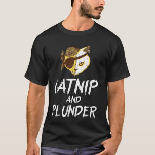 Camiseta Gato Gatito Pirata de Halloween Calaveras Huesos C