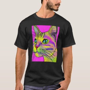 Camiseta Gato Gatito Psicodélico En Estilo De Gato 2