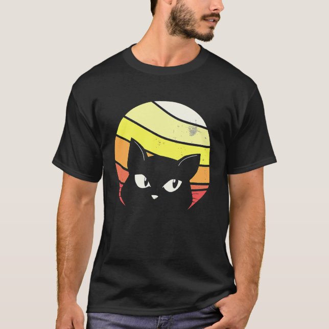 Camiseta Gato Gatito Retro Antiguo (Anverso)