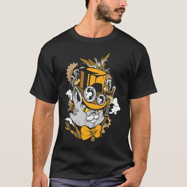 Camiseta Gato Gatito Steampunk Medieval (Anverso)
