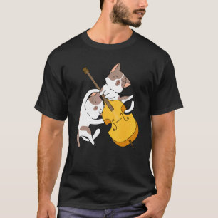 Camiseta Gato Gatito Tocando Cello Gato  Violonchelista Vio