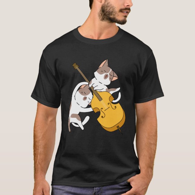 Camiseta Gato Gatito Tocando Cello Gato  Violonchelista Vio (Anverso)