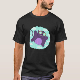 Camiseta Gato gatito volador soñando gráfico púrpura