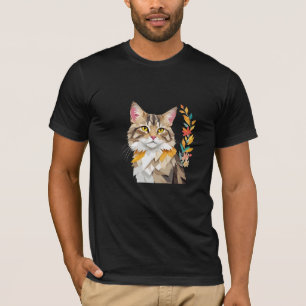 Camiseta Gato Gato Adorable Diversión Animal Colorful Geomé