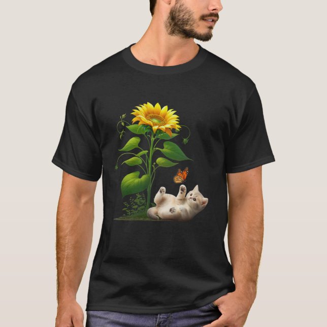 Camiseta Gato Gato Amante De Girasol Gato Eres Mi Sunshine (Anverso)