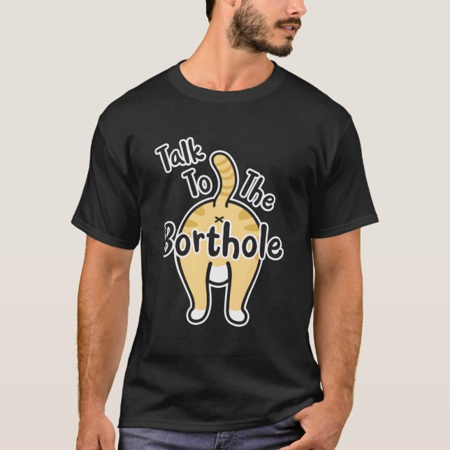 Camiseta Gato Gato Amante Diciendo Hablar Con El Borthole B (Anverso)