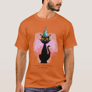 Camiseta Gato   Gato con sombrero de fiesta sarcástico   Or