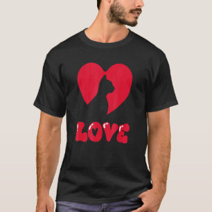 Camiseta Gato Gato Gatito Corazón Rojo Animal Amor Como Mas