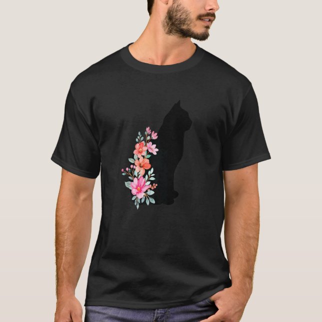 Camiseta Gato Gato Gatito Gatito Gatito Con Flor Gato Mujer (Anverso)